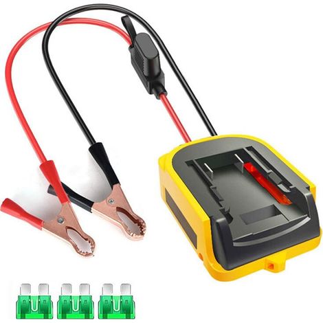 Adattatore per avviamento auto con batteria agli ioni di litio da 20 V, compatibile con DeWalt e cavi di avviamento per auto.