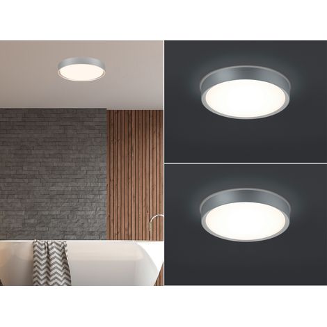 LED Deckenleuchte 2er Set in Grau Titanfarben IP44 Badlampen, Ø 33cm (1/5)