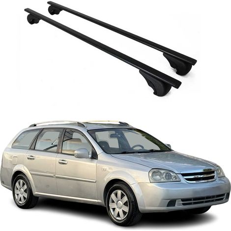 OMAC Dachträger Querträger für Chevrolet Lacetti Kombi 2002-2011 – Abschließbar – Max. 75 kg – 2 Stangen Stahl Schwarz (1/5)
