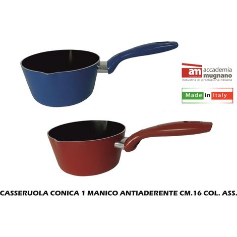 Pentolino Casseruola conica 1 manico 16 cm accademia mugnano