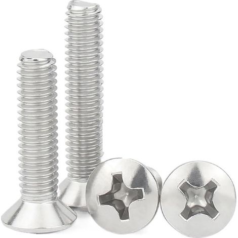 5/10 pièces M5 M6 M8 Longueur 6–60 mm A2–70 304 Acier inoxydable Tête Phillips Vis semi-ovale à (1/2)