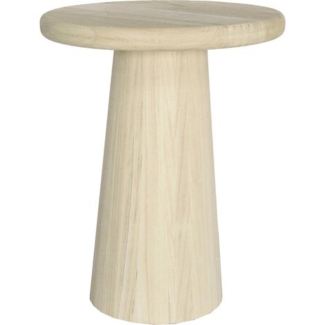 Table basse ronde en bois naturel paulownia design épuré - bois naturel clair (1/3)