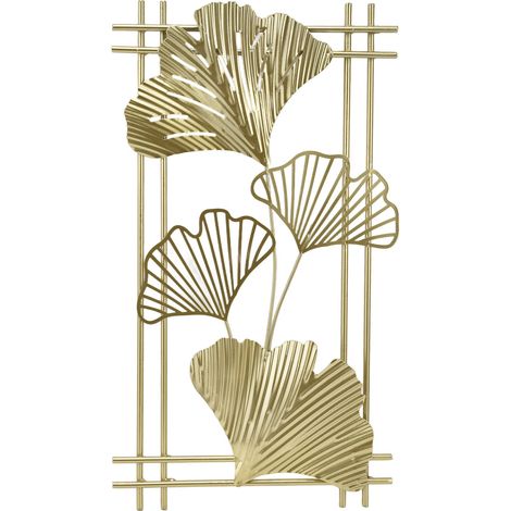 murale en métal doré feuille d or suspendue sculpture