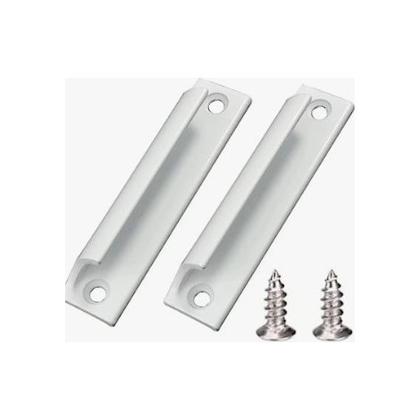 2 Piece Aluminum Alloy Handle Sliding door handle Balcony door handle Cabinet Drawer Handle For windows, furniture hardware with screws(White) (1/5)