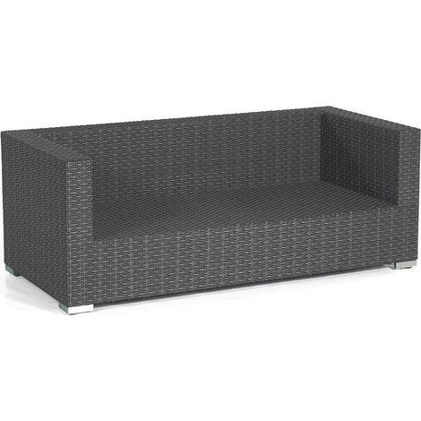 Lounge-Sofa Residence 2-Sitzer, PE-Kunst stoffgeflecht graphit-schwarz Aluminium-