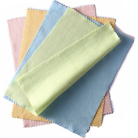 Lot de 100 chiffons de nettoyage en microfibre colorée, tricotés épais, pour lunettes, 13 x 13 cm (1/5)