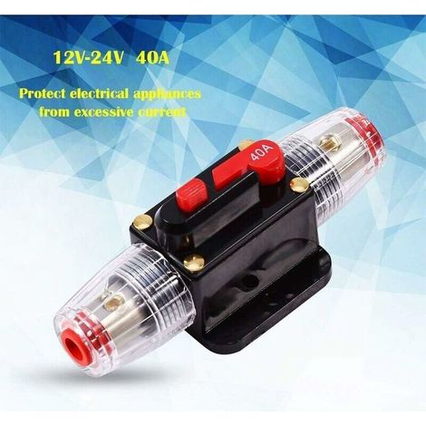 1pc 12V DC 40A Disjoncteur Réinitialiser Fusible Réarmable Pratique Utilisation Facile pour Voiture (1/5)