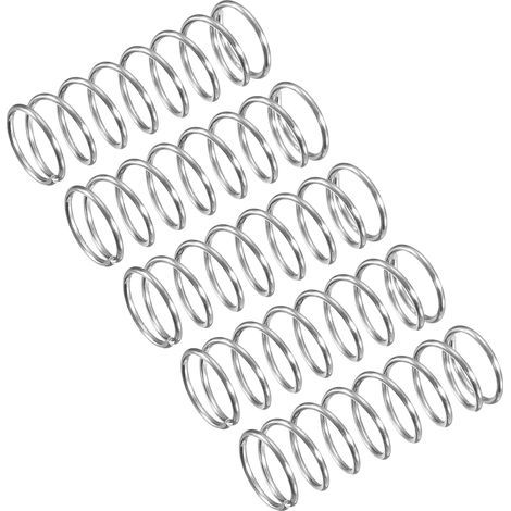 5 - Ressort De Compression - Acier Inoxydable 304 - Résistance Mécanique Élevée - Pour Réparations Et Projets Mécaniques - Ton Argenté - 7mm X 20mm (1/5)