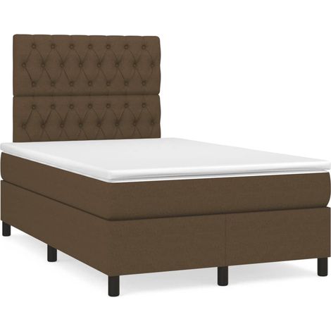 Boxspringbett mit Matratze Dunkelbraun 120x190 cm Stoff