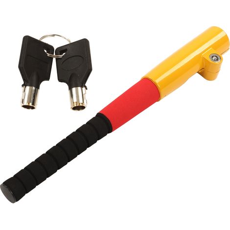 Serrure de volant de voiture antivol Construction solide poignée souple Portable universel pour véhicule.