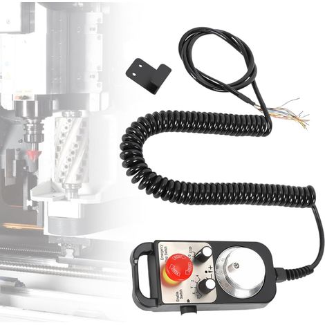Commande manuelle CNC MPG Pendant 4 axes d'arrêt d'urgence - Contrôleur universel pour machines CNC, affichage LED, support magnétique, boîtier de haute qualité (1/5)