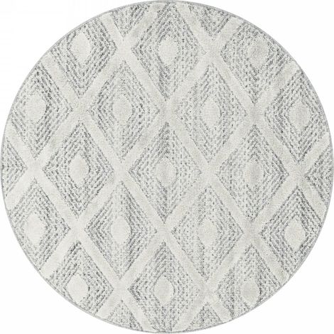 Tapis Rond en relief Berbère MELIA Crème (120x120cm) (1/5)