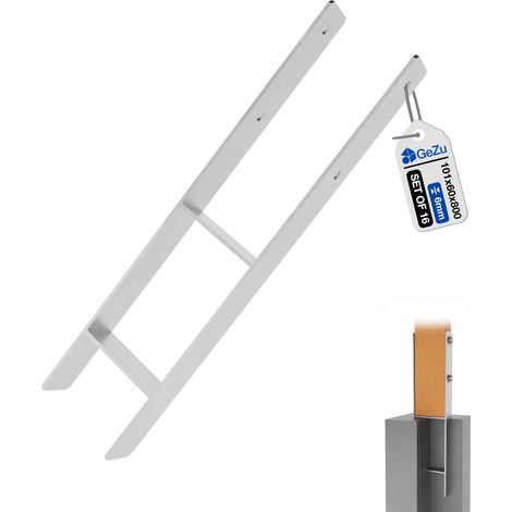 Lot de 16 Support de poteau H galvanisé à chaud 101 x 800 mm Ancre robuste – Platine bois pour pieds de poteaux clôture – Pied de poteau à sceller en H – GeZu Impex (1/5)