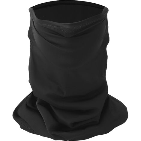 Tour de cou rafraîchissant et solaire pour le cyclisme en extérieur, protection faciale et style sportif, cache-cou en soie glacée avec crochets d'oreilles pour vélo électrique (noir) (1/5)