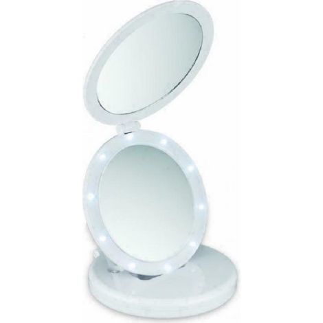 TrAdE Shop Traesio - Doppio Specchio Eclipse Con Led Ingrandimento 5x Make Up Trucco Donna -