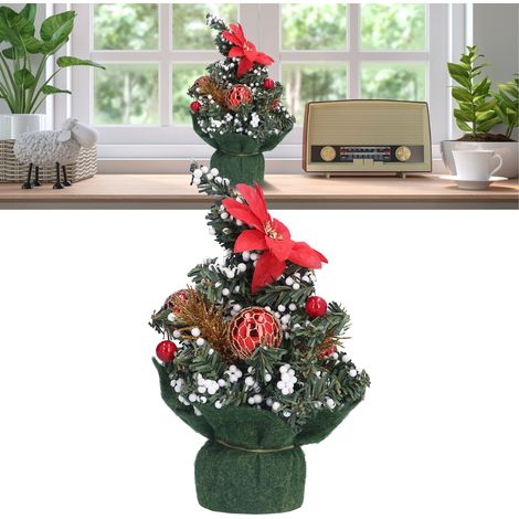 Petit sapin de Noël, sapin de Noël créatif pour la maison ou le bureau, décoration de Noël à faire soi-même, sapin de Noël rouge (1/5)
