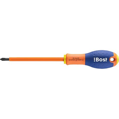Destornillador BOST - Phillips de estrella aislado 1000V - PH0 X 75 mm - 626130