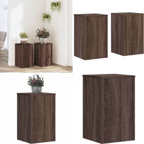 vidaXL Pflanzenständer 2 Stk. Braun Eiche 30x30x50 cm Holzwerkstoff (1/5)