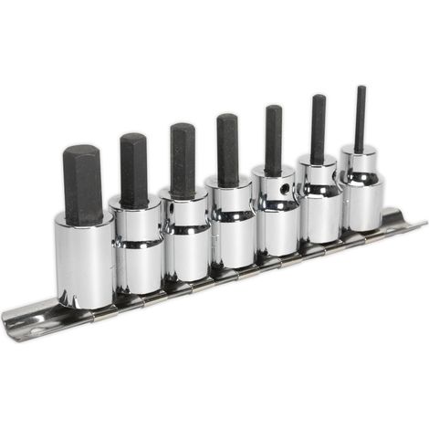 Sealey Premier Hex Socket Bit Set 3/8""Sq Drive 7pc AK62253