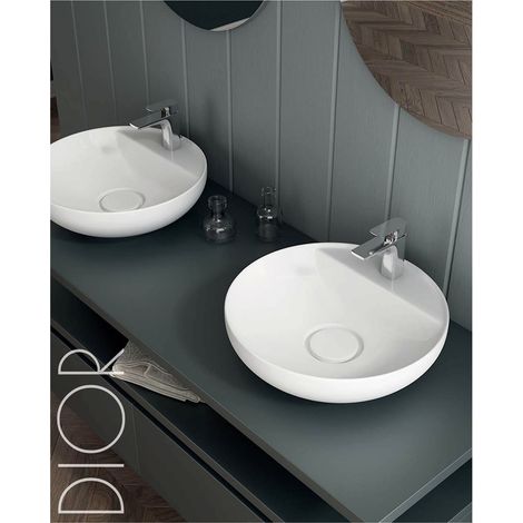 Vasque à poser céramique rond DIOR Diam.42 cm blanc brillant - LPP (1/5)