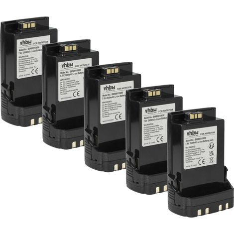 vhbw 5x Akku Ersatz für Motorola PMMN4403, PMNN4486, PMNN4486A, NNTN8921C, NTN7034 für Funkgerät, Walkie Talkie (2500 mAh, 7,4 V, Li-Ion)