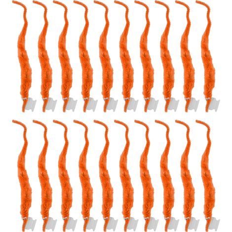 20 flauschige Würmer aus Plüschmaterial, weich im Griff, niedliches Design, praktisch zum Selbermachen, tragbar, ideal für Partys, orange (1/5)