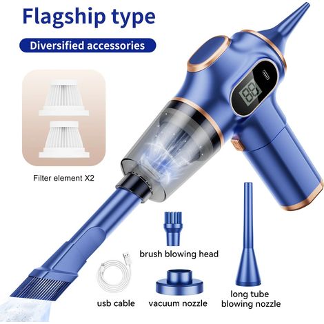 ABS Drahtlose Auto Staubsauger Home Appliance Sofa Büro High-Power Haushalt Reinigung Maschine Mini Vakuum Teppich Reiniger(Blau)