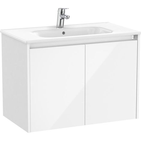 Pack Unik mueble de 2 puertas + lavabo TENET - ROCA Color: Blanco brillo