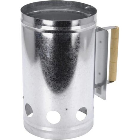 BBQ encendedor barbacoa 27 cm zincado , Encendedor barbacoa 27 cmEnciende y maneja con facilidad el carbón para la barbacoa con esta chimenea de encendidoColoca la chimenea