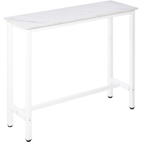 Table de bar GLENA aspect marbre blanc (1/5)
