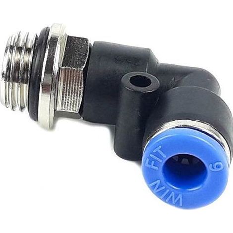 Tapón de plástico tipo L, conector rápido de 6 mm, rosca externa de 1/4 pulgada (pulgadas) (1/4)