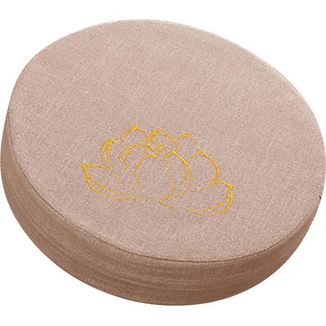 Coussin de méditation rond, mousse dure, coton lin amovible lavable, tapis de sol confortable pour balcon salon tatami beige (1/5)