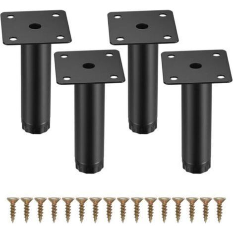 4 Stück Möbelfüße, 10 cm/4 Zoll verstellbare Möbelfüße, Metallbefestigungsfüße für Möbel/Tische/Stühle/Schreibtische/Küchenmöbel/Schränke/Sofas (1/5)