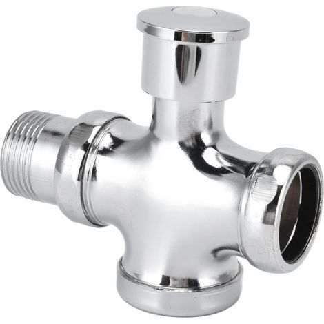 Robinet de Chasse D'urinoir à Bouton-poussoir, Robinet de Chasse D'urinoir, Robinet de Chasse de Retard de Toilette en Alliage de Zinc à Bouton-poussoir, Remplacement de Pièces de Réservoir de Toilett (1/5)
