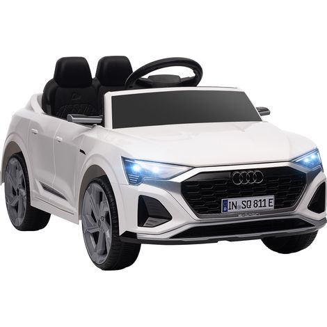 AIYAPLAY Kinder Elektroauto 12V Kinderauto mit 2,4G Fernbedienung, MP3 Musik & Hupe, Elektrofahrzeug mit Scheinwerfer, 4 gefederte Räder, 3-5 km/h, für 3-4 Jahre Kinder, Weiß (1/5)