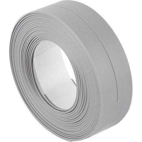 Auto-adhésif Baignoire et scellage du mur Strip Sinon Basin Edge Trim Kitchen (gris 22 mm x 3,2 m) (1/5)