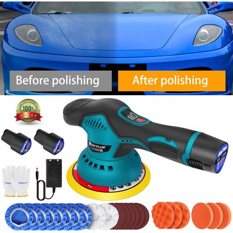 12V sans fil Polisseuse professionnelle Polisseuse avec 2x batterie Auto Ponceuse Outil
