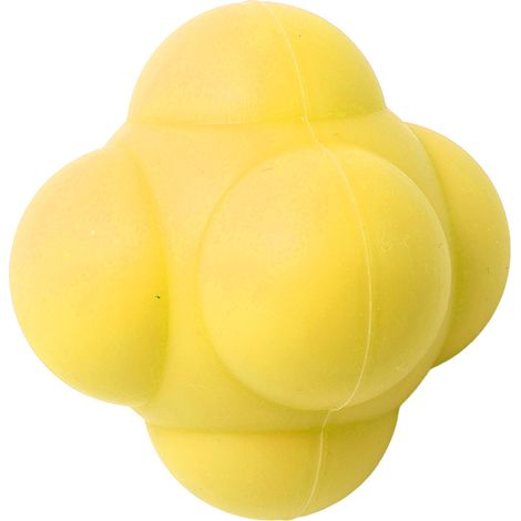 Ballon d'entraînement d'agilité en silicone hexagonal à trajectoire de rebond irrégulière, pour l'entraînement de la vitesse et de la coordination œil-main, jaune (1/5)