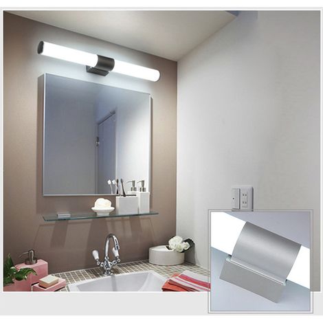Applique murale LED miroir salle de bain E14 lampe luminaire de de avec prise éléctrique Verre Métal (1/4)