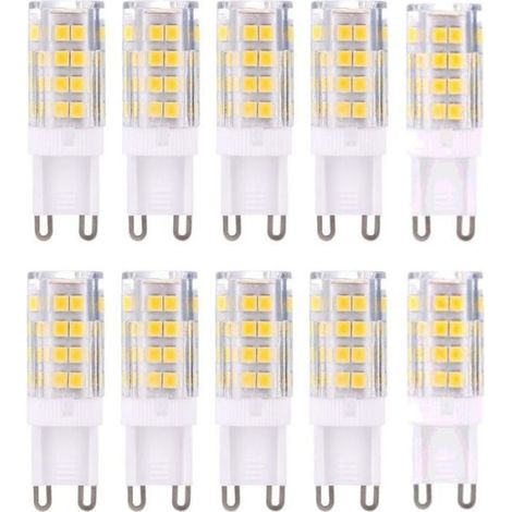 Lot de 10 ampoules LED G9 5W (équiv. 40W) Blanc chaud 3000K 420 lm, culot céramique (1/5)