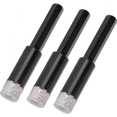3 Forets Diamantés Brasés à Sec pour Carrelage Marbre Granit, Scie Trépan 14mm, Lot de 3 (1/5)