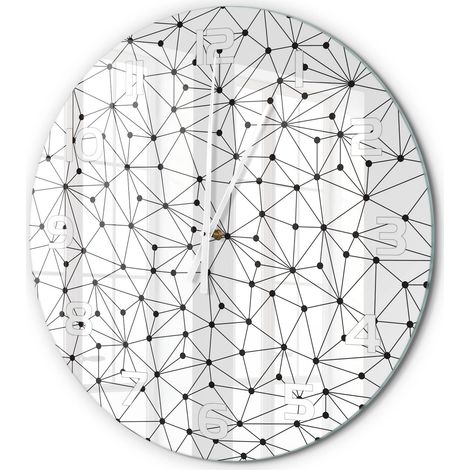 Horloge Murale Ronde Cadeau Original Verre Silencieuse pour Maison Salon Lignes et cercles fi 60 cm (1/5)
