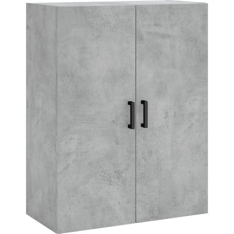 Armadio a parete design pratico contenitore 69,5 x 34 x 90 cm in legno multistrato grigio cemento 020048583