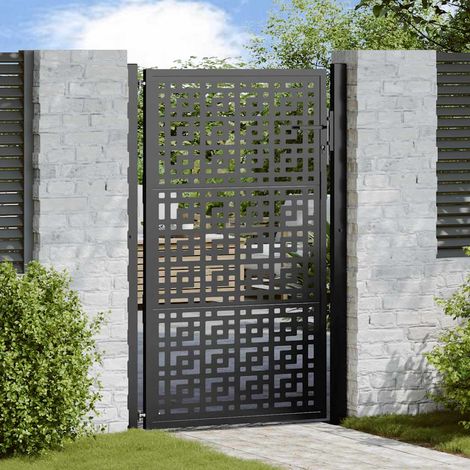 vidaXL Gartentor Schwarz 105x155 cm Stahl Kreuz-Design (1/5)