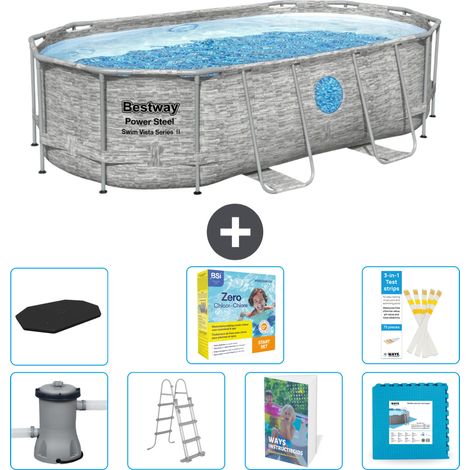 Bestway Piscina Bestway Power Steel Ovale - 427x250x100 cm - 8-pezzi  S566 (1/4)