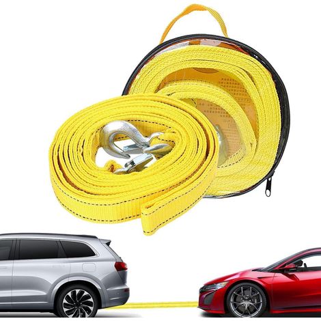 Abschleppseil 4m, 5 Tonnen, mit U-Haken und Tasche, für PKW & LKW (1/5)