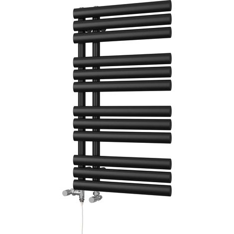 Percival - Black Dual Fuel Towel Rail H884mm x W500mm Standard (1/3)