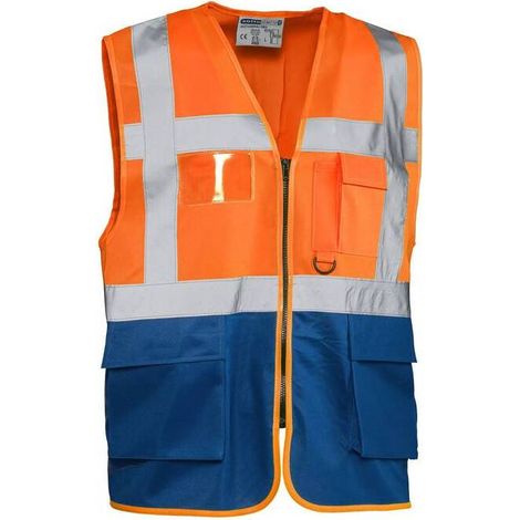 GILET ALTA VISIBILIT ARANCIO/BLU LASER TG.3XL