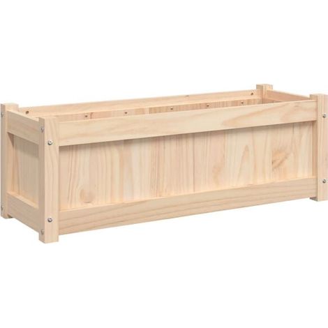 Pot de fleurs d'extérieur, dimensions 90x31x31 cm, en bois de pin massif. (1/5)