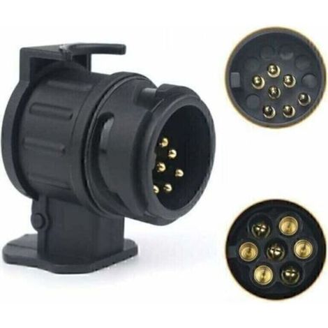 Adaptateur Remorque 13 vers 7 Broches, Connecteur Prise Remorque 13 pin 7 pin pour Voiture, RV, Caravane, Porte-vélo (1/5)